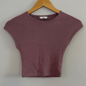 ZARA Mauve Crop Top for Women